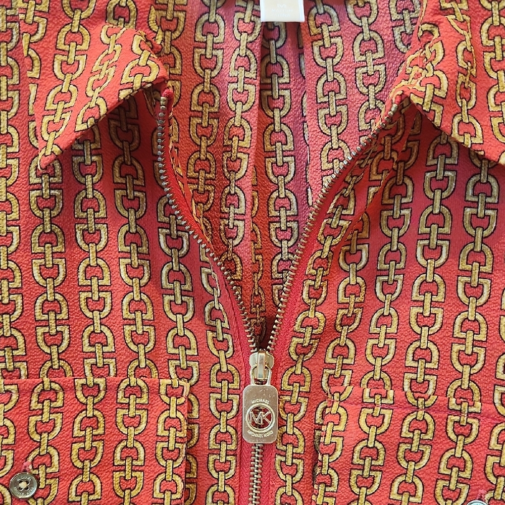 Michael Kors Red and Gold Chain Blouse - Picture 3 of 7